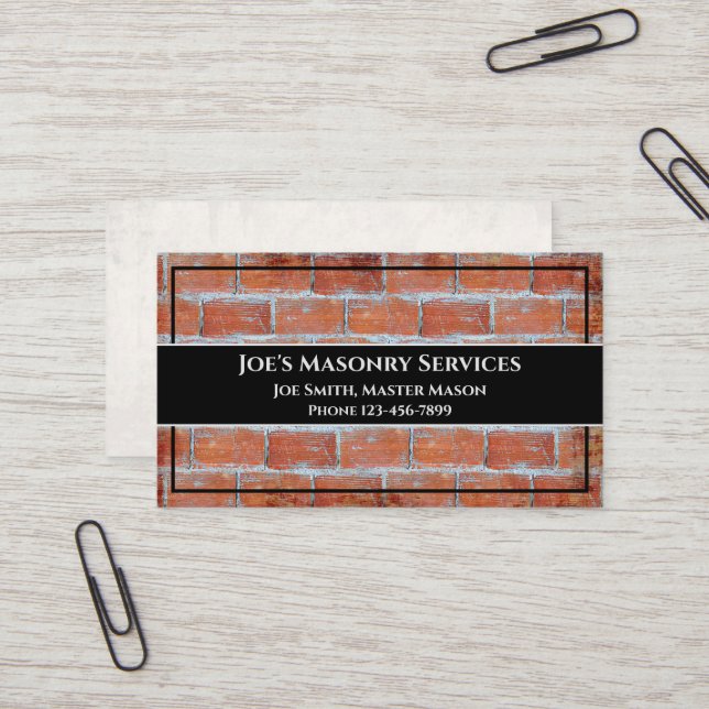 Carte de visite pour entreprise de maçonnerie de b (Devant/Arrière en situation)
