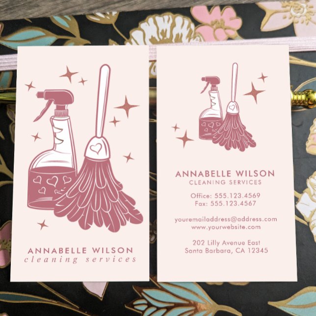 Carte de visite pour entreprise de nettoyage profe (Créateur téléchargé)