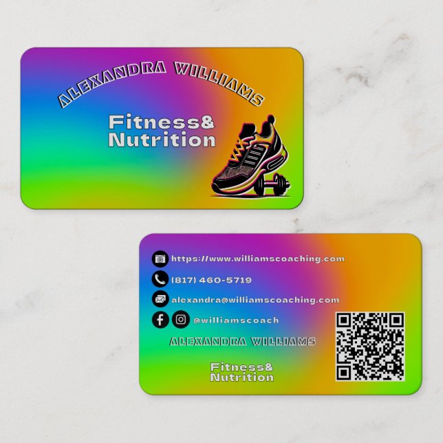 Carte de visite pour entreprise de nutrition et de (Devant / Derrière)