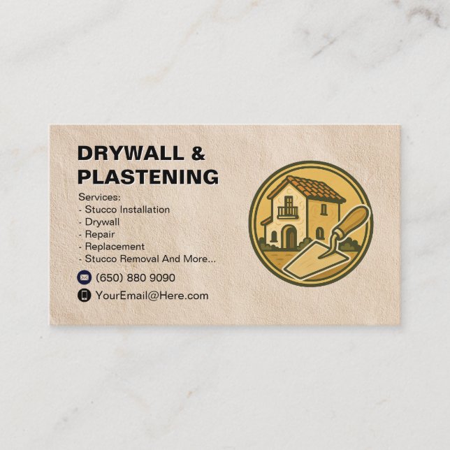 Carte de visite pour entreprise de plaques de plât (Devant)