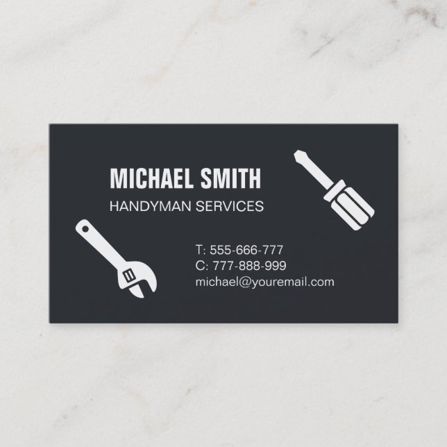 Carte de visite pour entreprise de services de bri (Devant)