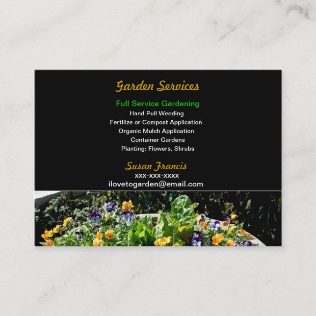 Carte de visite pour entreprise de services de jar (Devant)