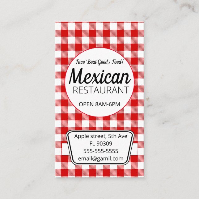Carte de visite pour entreprise de tacos, fruits e (Devant)