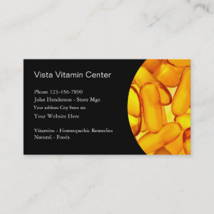 Carte de visite pour entreprise de vitamines
