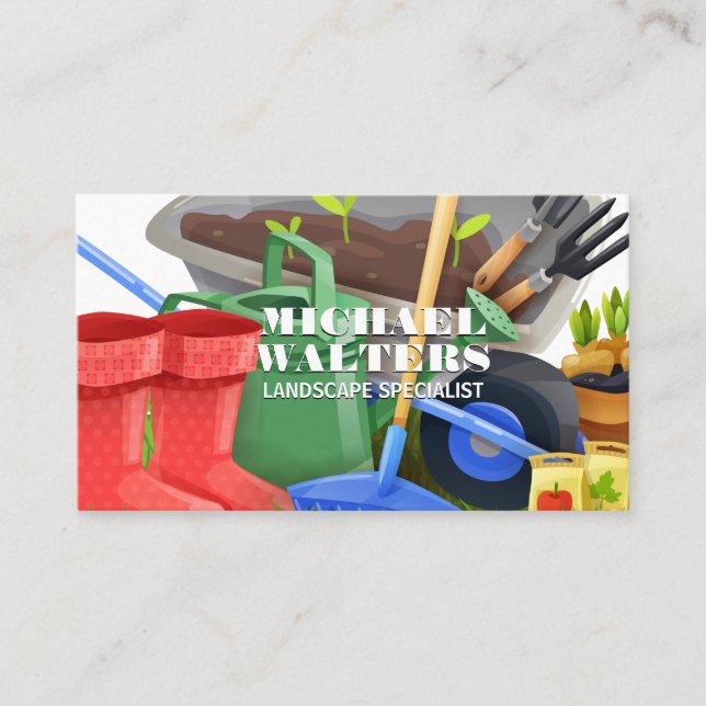 Carte de visite pour entreprise d'outils de jardin (Devant)