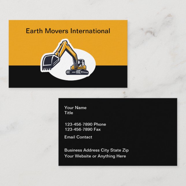 Carte de visite pour équipement de construction Ex (Devant / Derrière)