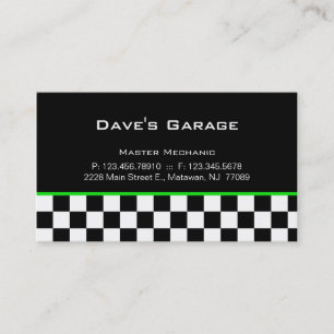 Carte de visite pour garage automobile Vert de cou
