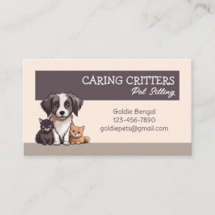 Carte de visite pour garde d'animaux