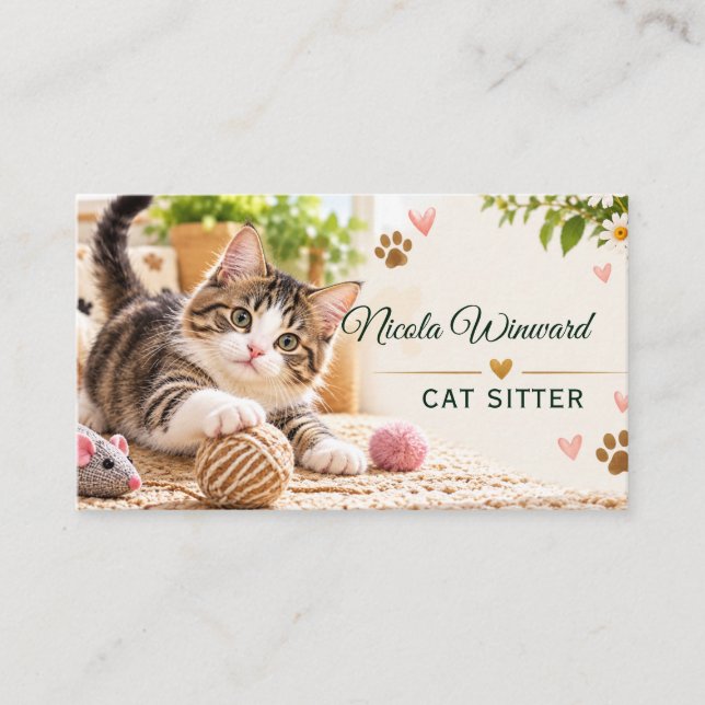 Carte de visite pour garde de chat (Devant)