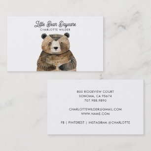 Carte de visite pour garderie Cute Little Bear