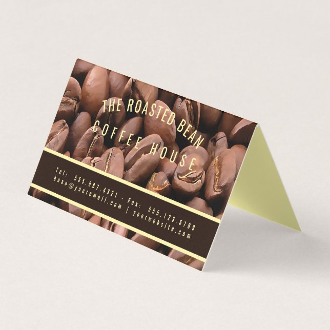 Carte de visite pour haricots de café torréfiés ar (Devant)