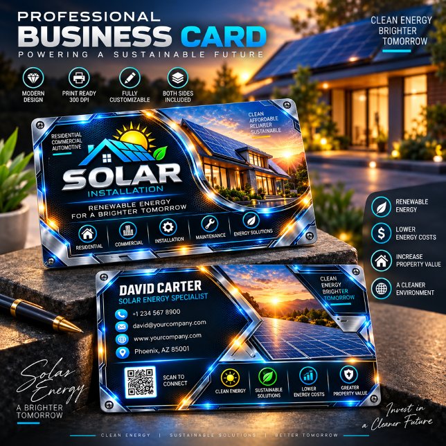 Carte de visite pour installation solaire | MODIFI (Créateur téléchargé)