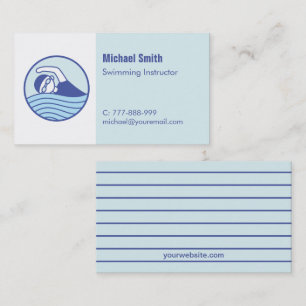 Carte de visite pour instructeur de natation moder