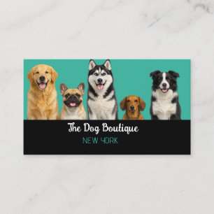 Carte de visite pour la garde d'animaux avec un ch