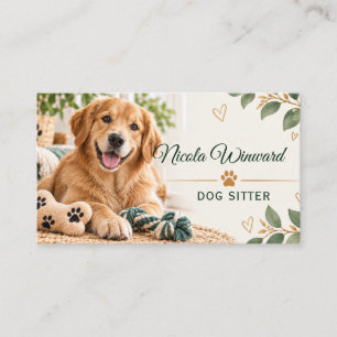 Carte de visite pour la garde de Golden Retriever