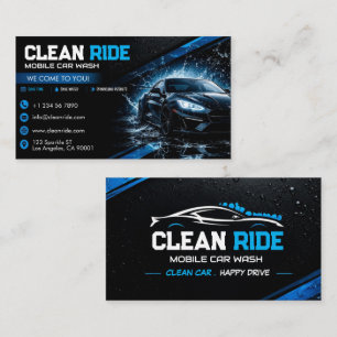 Carte de visite pour lavage de voiture mobile De