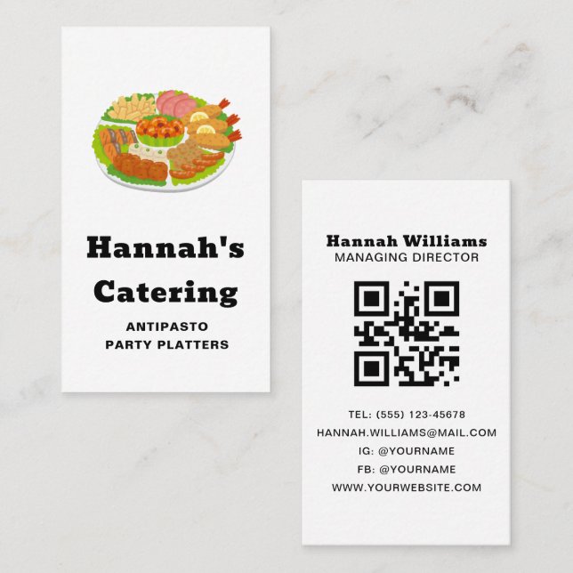 Carte de visite pour le catering Black & White  (Devant / Derrière)