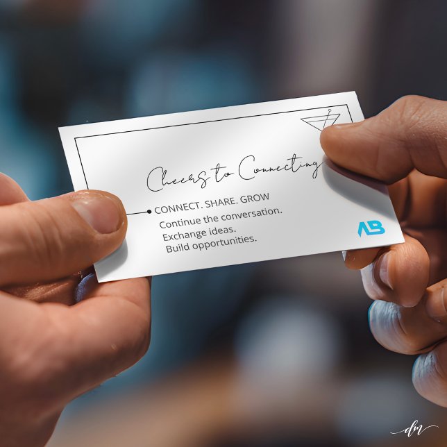 Carte de visite pour le réseautage (Professional business card exchange moment capturing real connection and first impressions)
