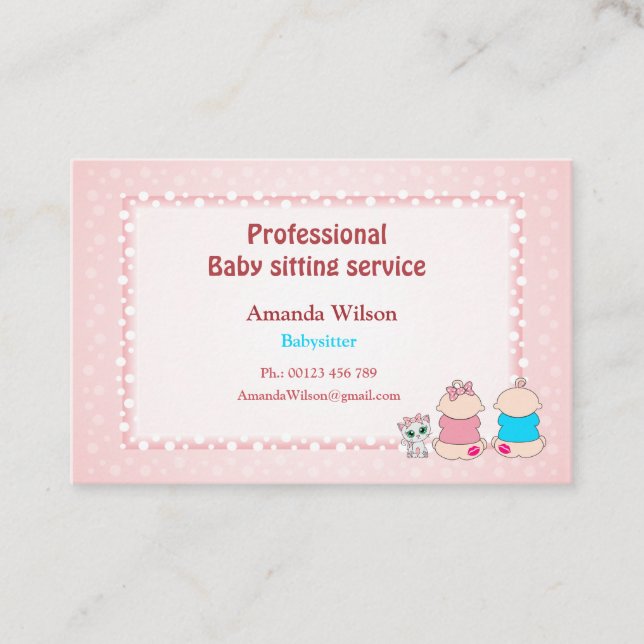 Carte de visite pour le service de garde d'enfants (Devant)