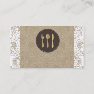 carte de visite pour le service et la nourriture