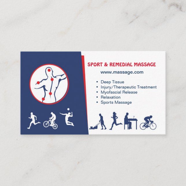 carte de visite pour le SPORT et le MASSAGE (Devant)
