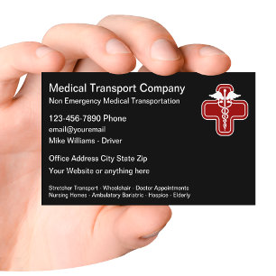 Carte de visite pour le transport médical non urge