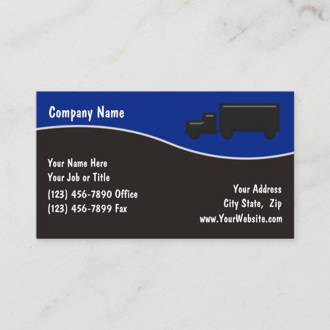 Carte de visite pour l'entreprise de camionnage (Devant)