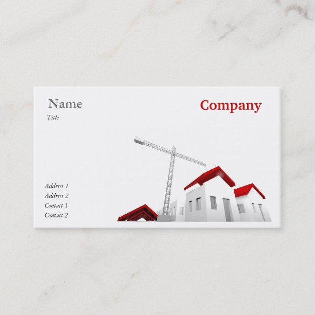Carte de visite pour l'entreprise de construction (Devant)