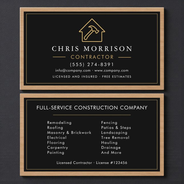 Carte de visite pour l'entreprise de construction  (Créateur téléchargé)