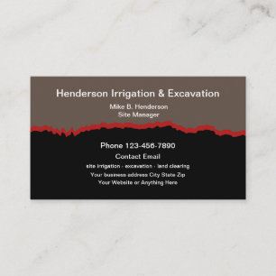 Carte de visite pour les services d'irrigation et