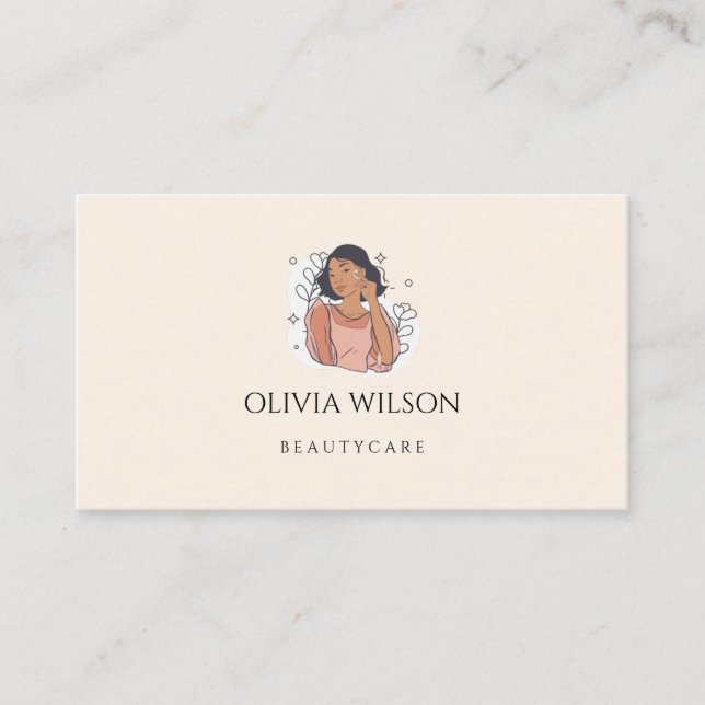 Carte de visite pour les soins de beauté minimaux (Devant)