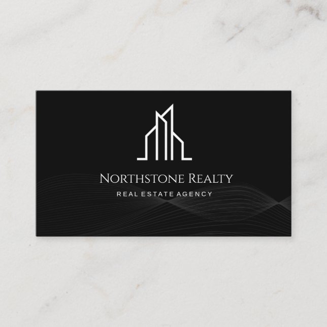 Carte de visite pour l'immobilier de luxe | Noir & (Devant)