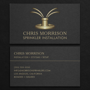 Carte de visite pour l'installation de sprinklers