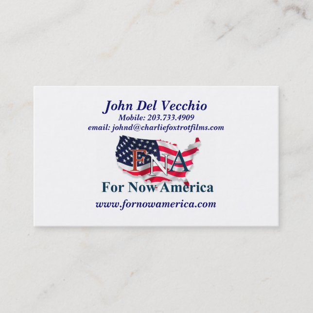 Carte De Visite Pour l'instant l'Amérique John Del Vecchio (Devant)