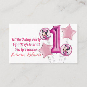 Carte de visite pour l'organisation d'anniversaire