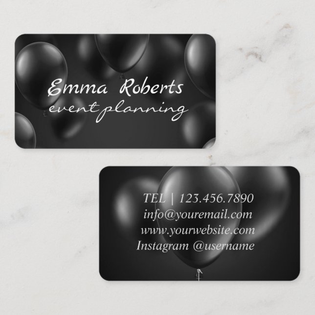 Carte de visite pour l'organisation de soirées à b (Devant / Derrière)