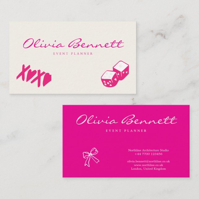 Carte de visite pour l'organisation de soirées Fun (Devant / Derrière)