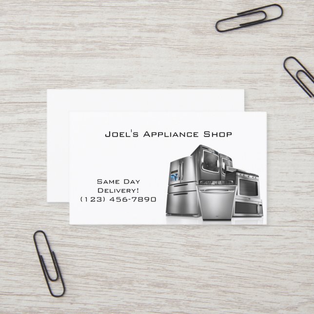 Carte de visite pour magasin d'électroménager, ins (Devant/Arrière en situation)