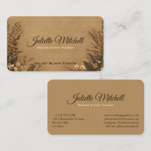 Carte de visite pour organisatrice de mariage en t
