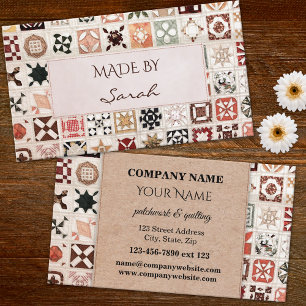 Carte de visite pour patchwork et quilting