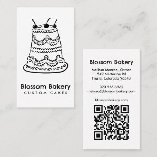 Carte de visite pour pâtisserie gâteau traiteur QR