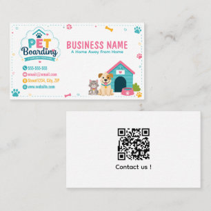 Carte de visite pour pension pour animaux de compa