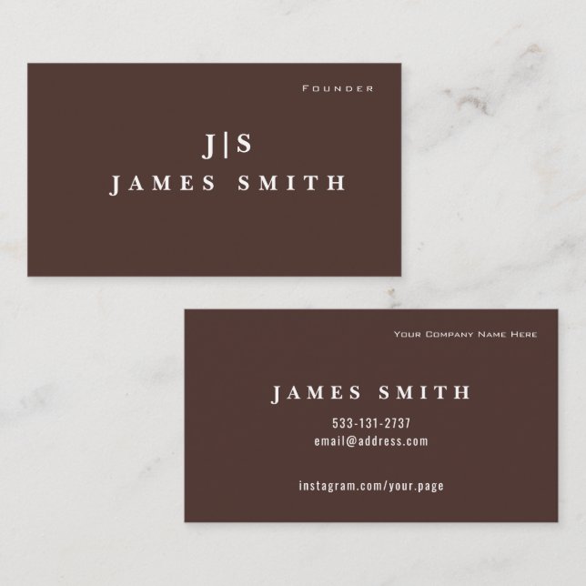 Carte de visite pour petite entreprise de luxe | M (Devant / Derrière)