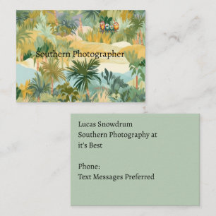 Carte de visite pour photographe du Sud