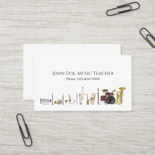Carte de visite pour professeur de musique d'orche