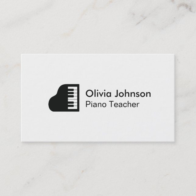 Carte de visite pour professeur de piano à queue m (Devant)