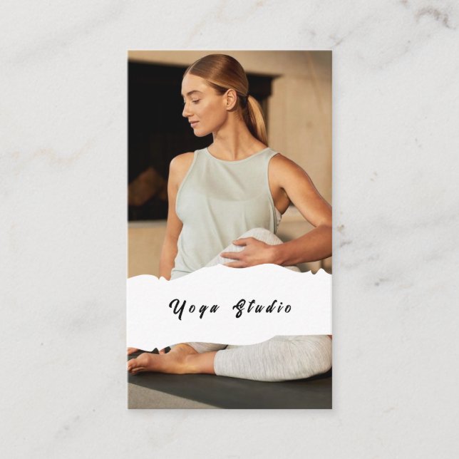 Carte de visite pour professeur de yoga en studio  (Devant)