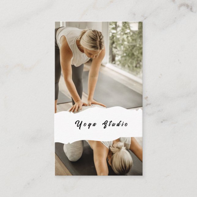 Carte de visite pour professeur de yoga en studio  (Devant)