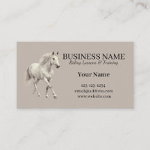Carte de visite pour professeur d'équitation et en