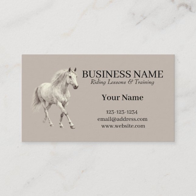 Carte de visite pour professeur d'équitation et en (Devant)